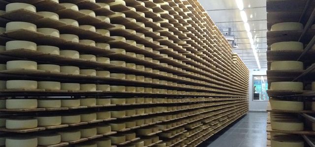 A diagonal glance at cheese racks